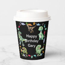 Black color Background Dinosaur Birthday Party