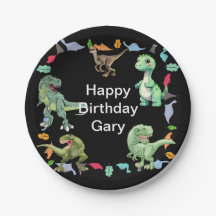 Black color Background Dinosaur Birthday Party