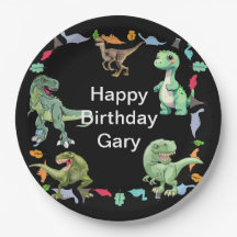Black color Background Dinosaur Birthday Party