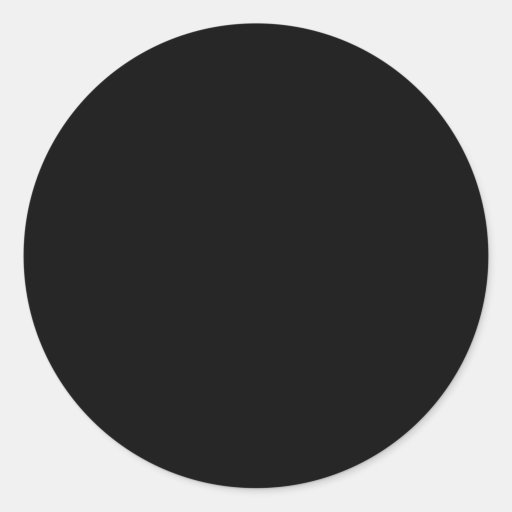 Black Color Circle Classic Round Sticker | Zazzle