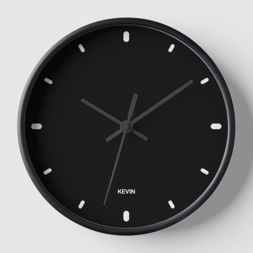 Black color clock face with white hours numbers