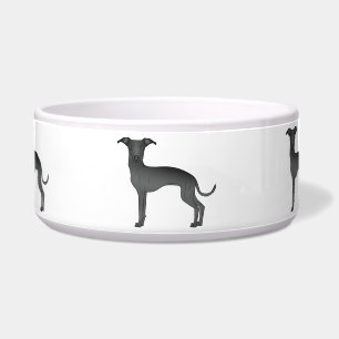 Black Color Italian Greyhound Cute Cartoon Dogs Bowl