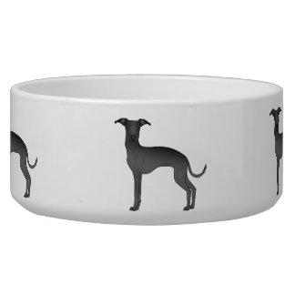 Black Color Italian Greyhound Cute Cartoon Dogs Bowl