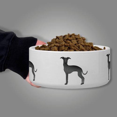 Black Color Italian Greyhound Cute Cartoon Dogs Bowl