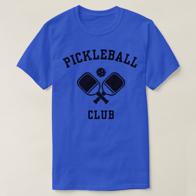 Black Color Pickleball Club T-Shirt (Design Front)