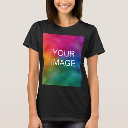 Black Color Template Custom Add Photo Image Logo T_Shirt