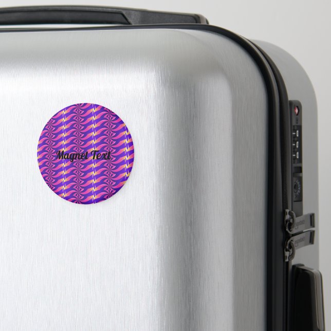 Black Color Text Circle magnet (In Situ (Luggage))