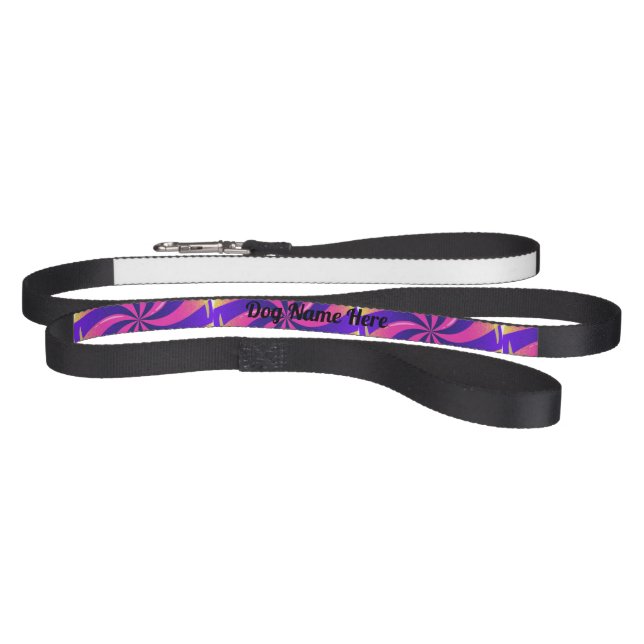 Black Color Text Pet Collars Dog Leashes (Full)