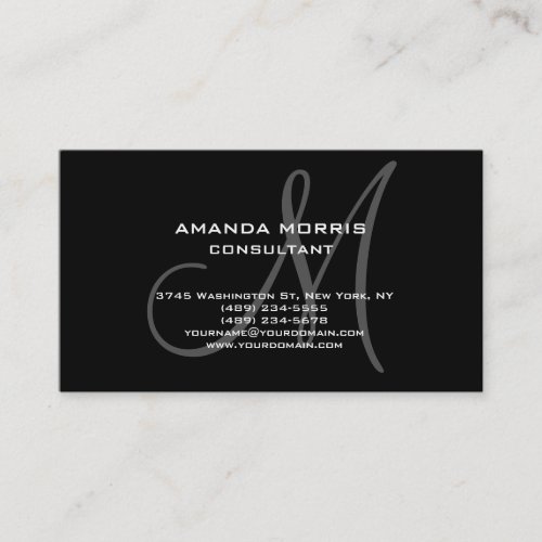 Black Color Unique Original Classical Professional Business Card