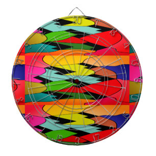 Black color with art design in the middle          dart board