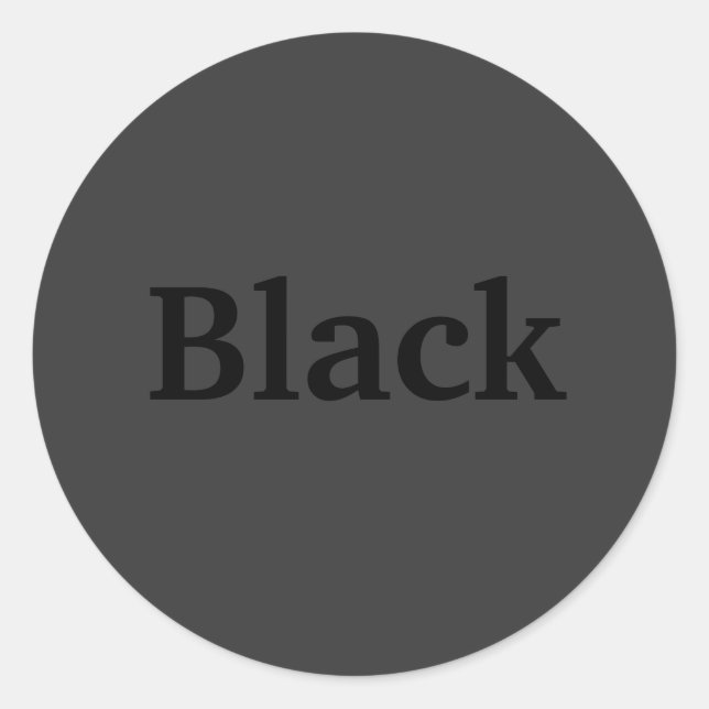 Black Color Word  on Dark Gray Stickers (Front)