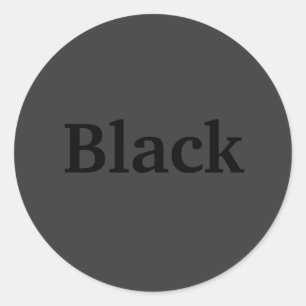 Black Color Word on Dark Gray Stickers