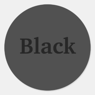 Black Color Word on Dark Gray Stickers