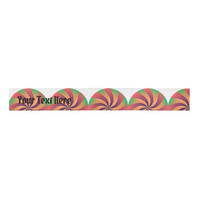 Black Color Your Text Pirata One font Grosgrain Ribbon (Front)