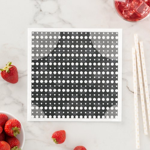 Black Colored Abstract Polka Dots g9 Paper Dinner Napkins