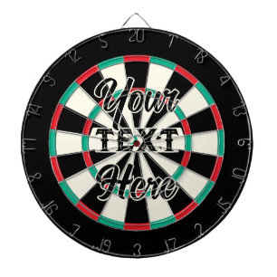 Black Colored Custom Text Classic Vintage Style Dart Board