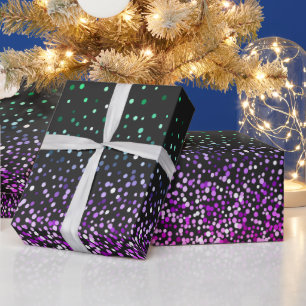 Black Colorful Glitter Accent Wrapping Paper