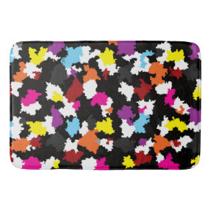 Black Colorful Irregular Abstract Bath Mat