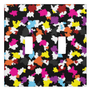 Black Colorful Irregular Abstract Light Switch Cover