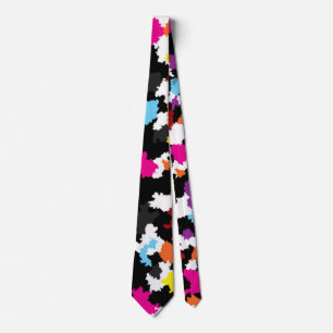 Black Colorful Irregular Abstract Neck Tie