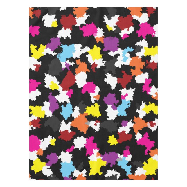 Black Colorful Irregular Abstract Tablecloth (Front)