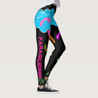 Black colorful paraglider leggings