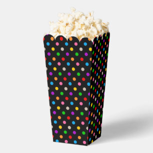 Black Colorful Rainbow Polka Dots Design Favor Boxes