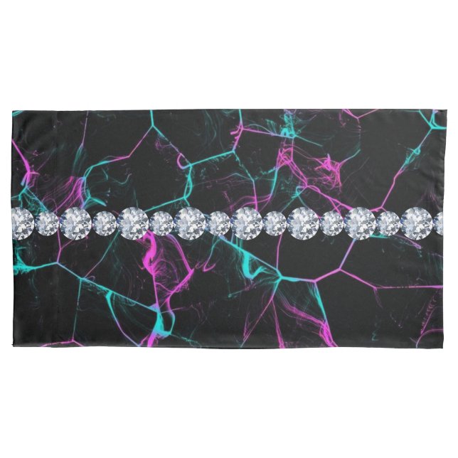 Black Colorful Smoke Pillow Case (Front)