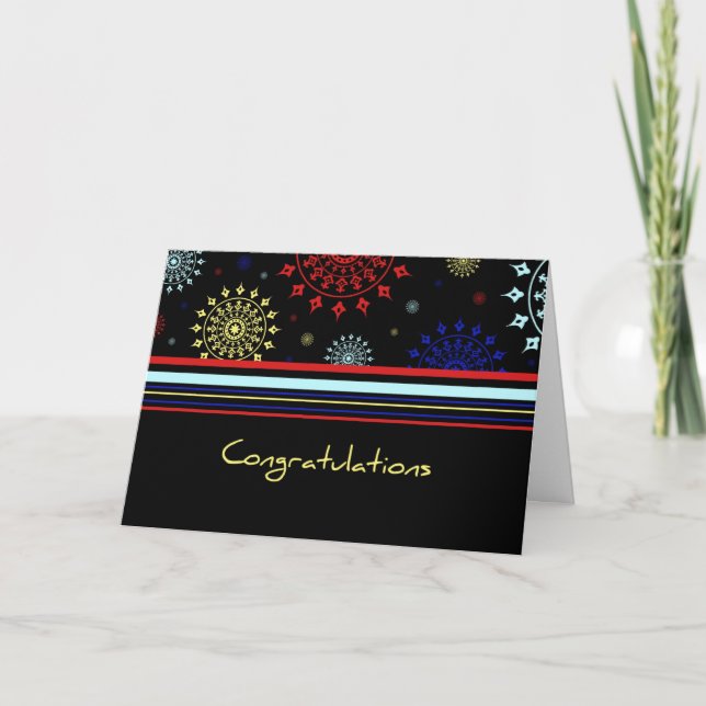 Black & Colorful Stripes Employee Anniversary Card (Front)