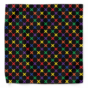 Black Colorful X's Design Bandana