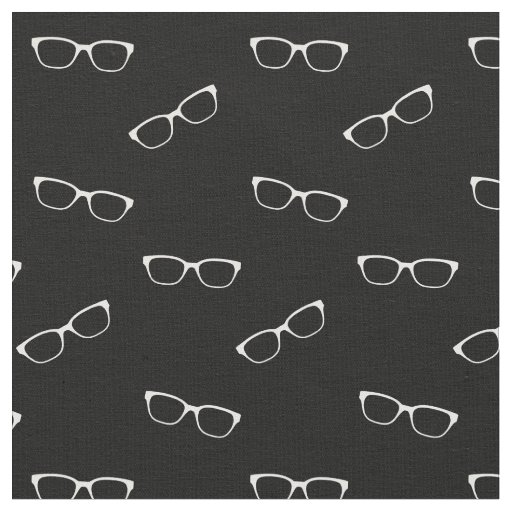 Black Coloured Fabric  With Eyeglasses Print