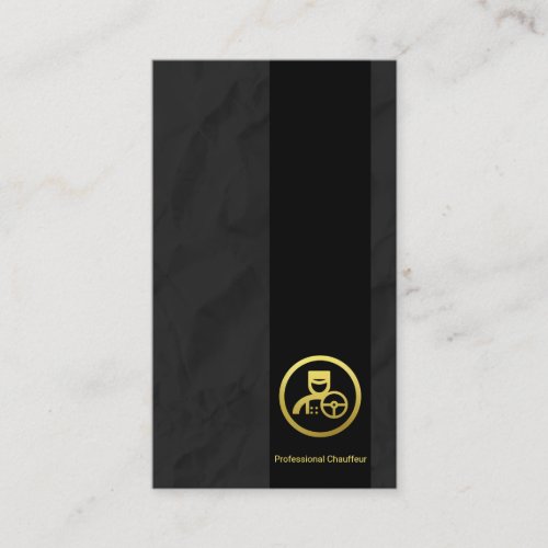 Black Column Black Paper Crease Grunge Chauffeur Business Card