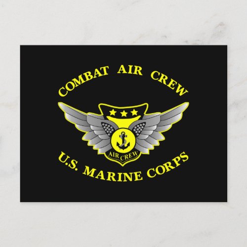 Black Combat Air Crew Postcard