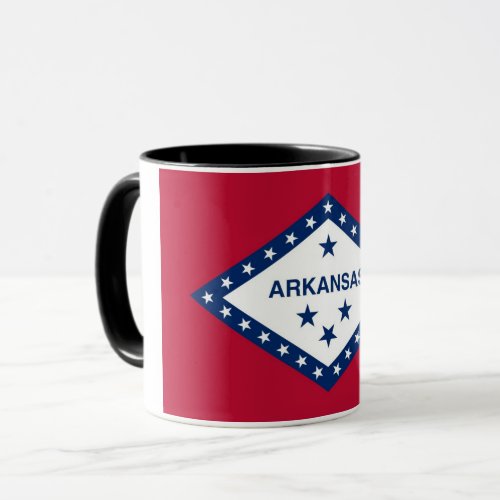 Black Combo Mug with flag of Arkansas USA