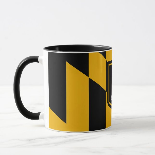 Black Combo Mug with flag of Baltimore, USA (Left)