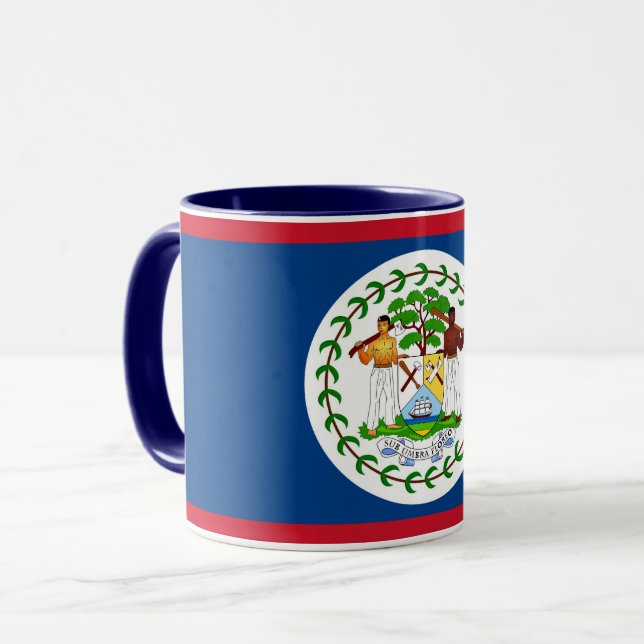 Black Combo Mug with flag of Belize (Front Left)