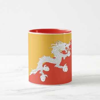 Black Combo Mug With Flag Of Bhutan by AllFlags at Zazzle