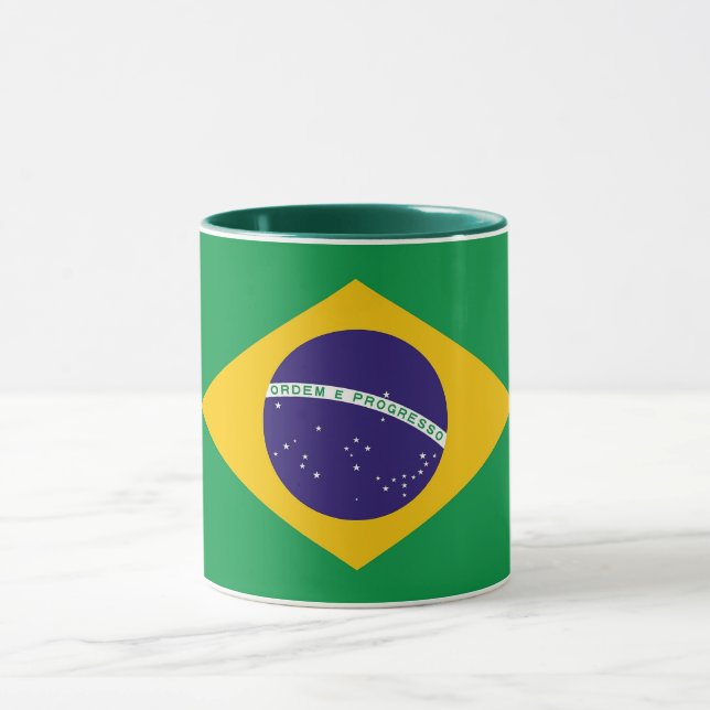 Black Combo Mug with flag of Brazil (Center)