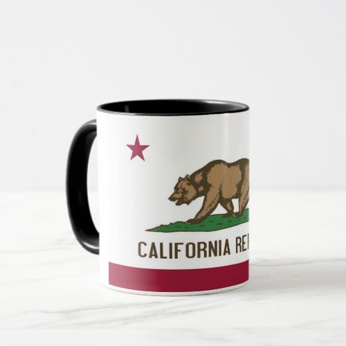 Black Combo Mug with flag of California USA