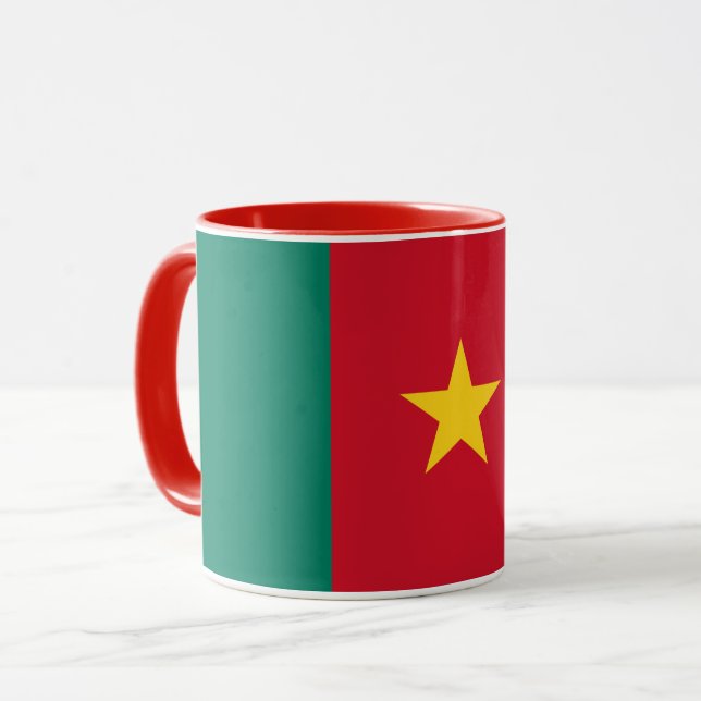 Black Combo Mug with flag of Cameroon (Front Left)