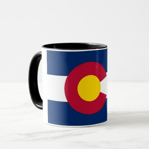 Black Combo Mug with flag of Colorado USA