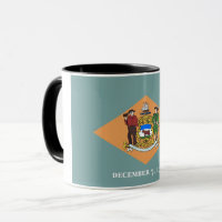 Black Combo Mug with flag of Delaware, USA