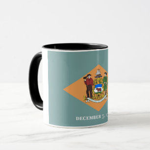 Black Combo Mug with flag of Delaware, USA