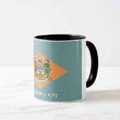 Black Combo Mug with flag of Delaware, USA (Front Right)