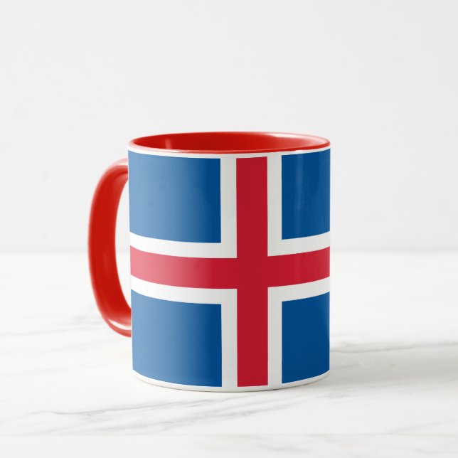 Black Combo Mug with flag of Iceland (Front Left)