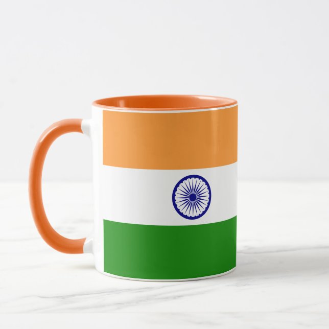 Black Combo Mug with flag of India (Left)