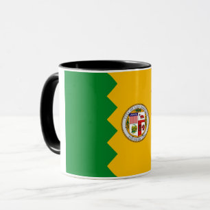 Black Combo Mug with flag of Los Angeles, USA