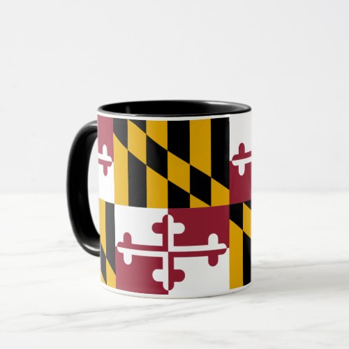 Black Combo Mug with flag of Maryland USA