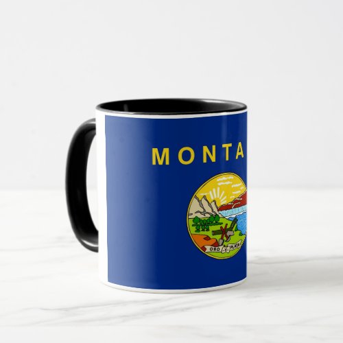 Black Combo Mug with flag of Montana USA