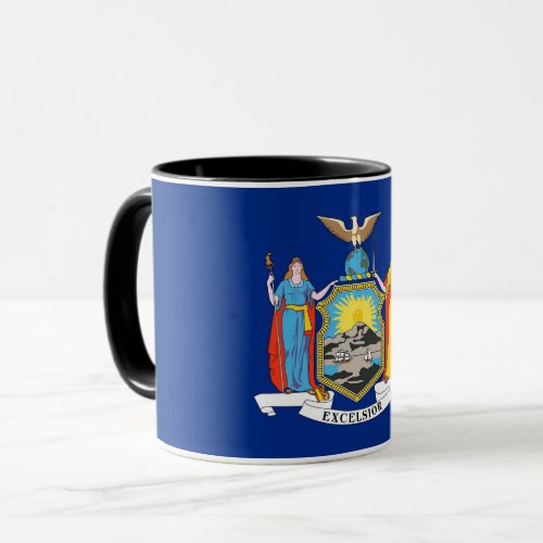 Black Combo Mug with flag of New York USA